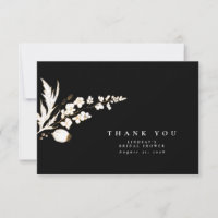 Fleurs sauvages d'or dessiné à la main Merci éléga