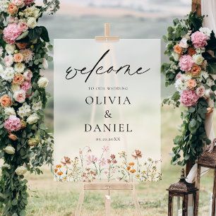 Fleurs sauvages Écriture moderne Mariage Élégant A