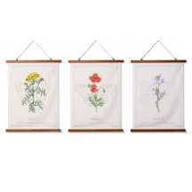 Fleurs sauvages ensemble de 3 Tapisserie murale