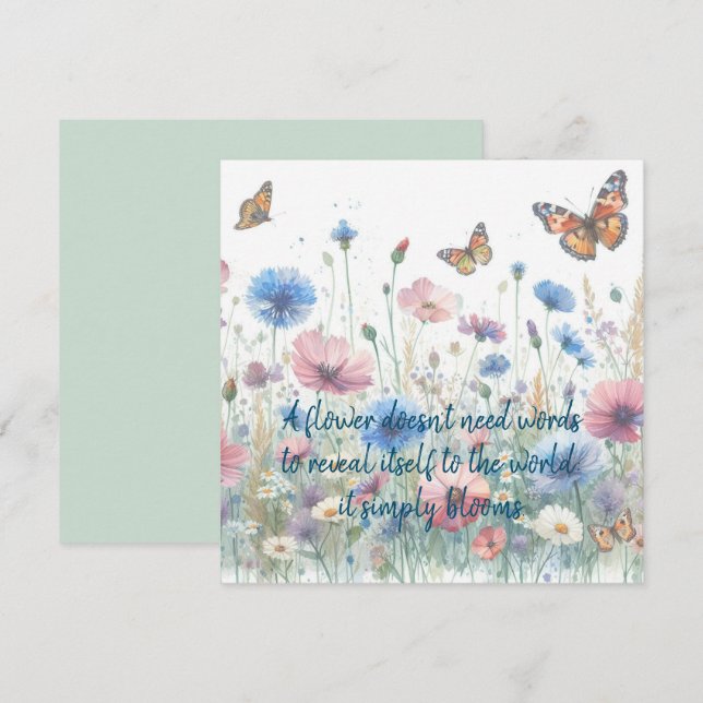 Fleurs sauvages et carte de devis (Devant / Derrière)