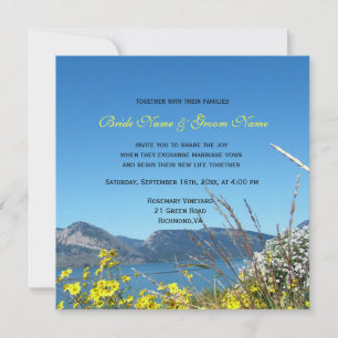 Fleurs sauvages et invitations aux mariages de lac