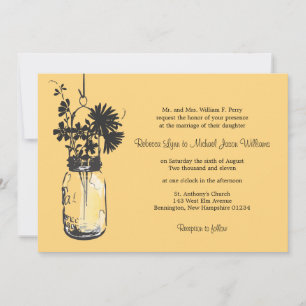 Fleurs sauvages et mariage Mason Jar Invitations