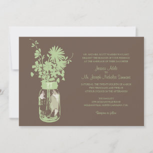 Fleurs sauvages et mariage Mason Jar Invitations