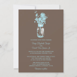 Fleurs sauvages et mariage Mason Jar Invitations