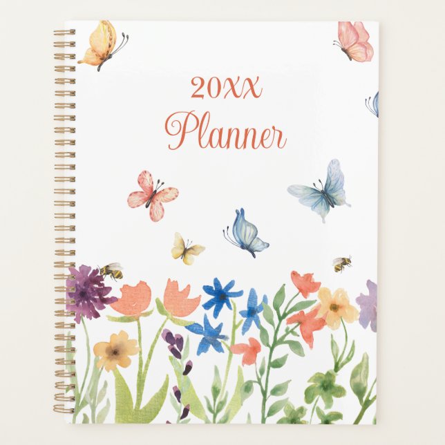 Fleurs sauvages et papillons de fille personnalisé (Devant)
