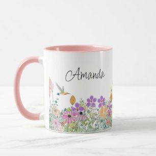 Fleurs sauvages et verdure Tasse de café florale