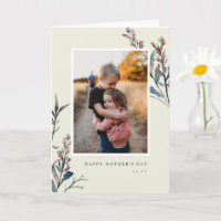 Fleurs sauvages habillés Carte de fête des mères p