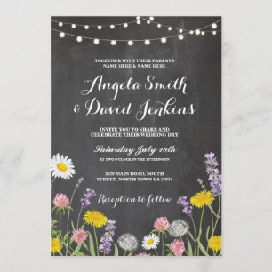 Fleurs sauvages Invitations de mariage flammes de 