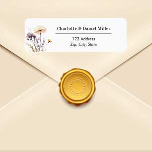 Fleurs sauvages ivoire violet adresse de retour