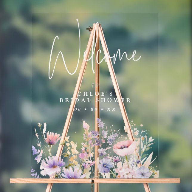 Fleurs sauvages lilas Accueil de la Mariée (Neutre)