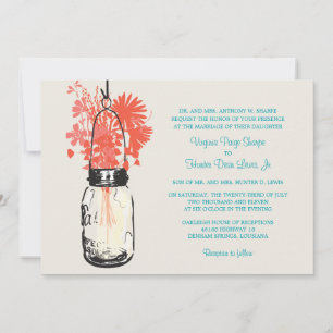 Fleurs sauvages & Mason Jar Mariage Invitations