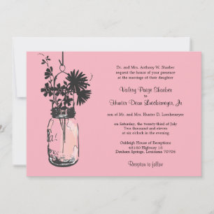 Fleurs sauvages & Mason Jar Mariage Invitations
