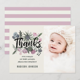 Fleurs sauvages MERCI CARTE PHOTO BABY SHOWER