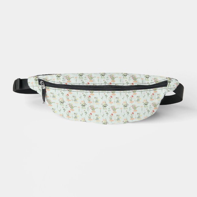 Fleurs sauvages sur Pale Green Fanny Pack (Recto)
