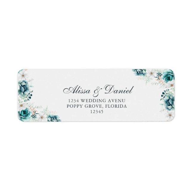 Fleurs sauvages turquoises et non blancs Adresse d (Devant)