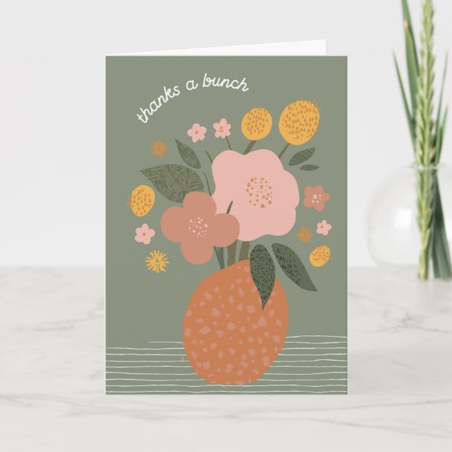 Fleurs simples dans Vase Merci Carte de voeux (Devant)