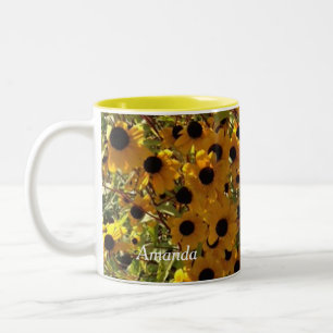 Fleurs Suzanne aux yeux noirs personnalisées Mugs 