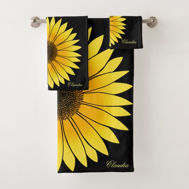 Fleurs Tournesol jaune sur Arrière - plan noir (En situation)