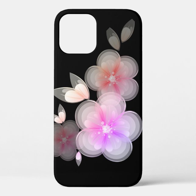 Fleurs translucides sur coque iphone Coque-mat noi (Verso)
