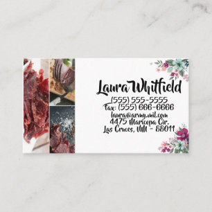 Fleurs tropicales cartes de visite en blanc