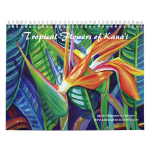 Fleurs tropicales du calendrier de Kauai Hawaii