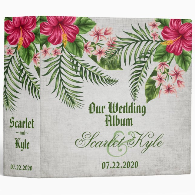 Fleurs tropicales et Feuilles Classeur de l'album  (Devant/Côté)