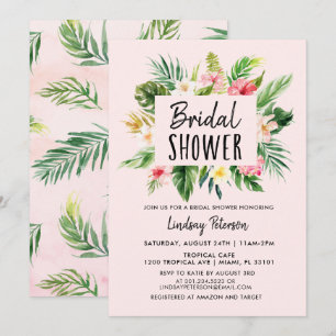 Fleurs tropicales Luau Invitation à la douche nupt