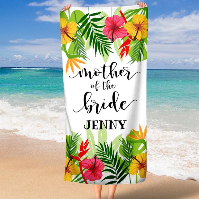 Fleurs tropicales Mère du cadeau de mariée (Tropical Blooms Mother of the Bride Gift Bath Towel)