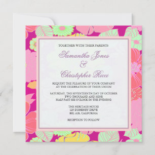 Fleurs tropicales + Monogramme, Invitations