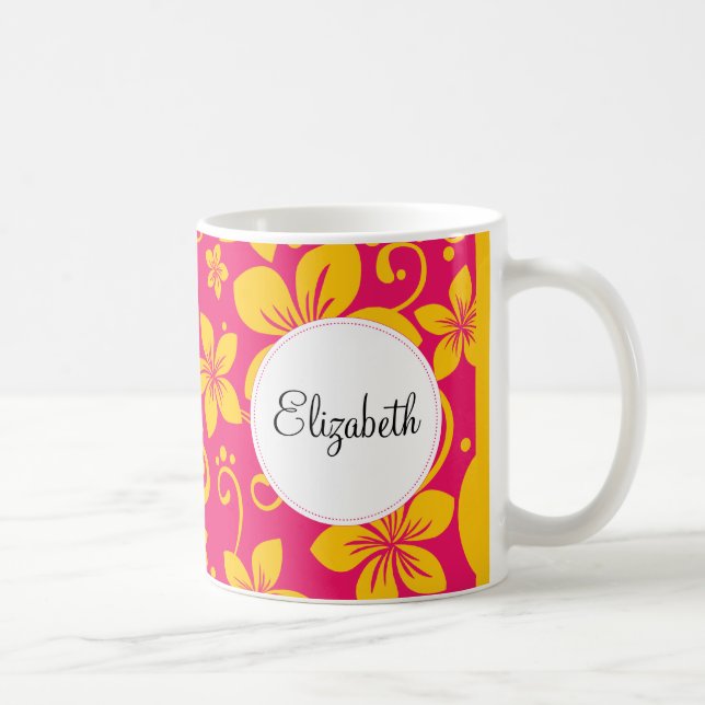 Fleurs tropicales Mug personnalisé (Droite)
