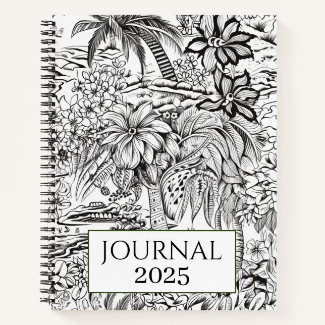 Fleurs tropicales Palm Trees 2025 Journal (Devant)