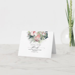Fleurs tropicales roses Merci Mariage
