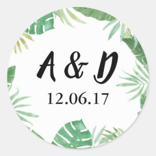 Fleurs tropicales Stickers Rustiques Palm Leave Ét