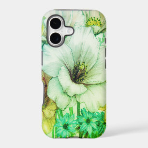 Fleurs Vertes + Blanches en Fleurs Sur Un iPhone