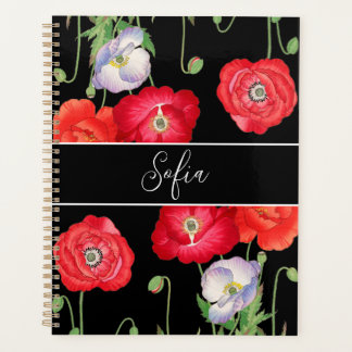 Fleurs vintages de pavot Monogramme Floral Romanti