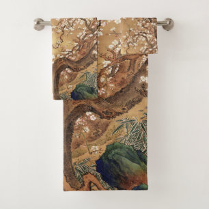 Fleurs vintages de prunes japonaises au clair de l