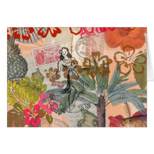 Fleurs vintages Hula Colorful Hawaiian Tropical