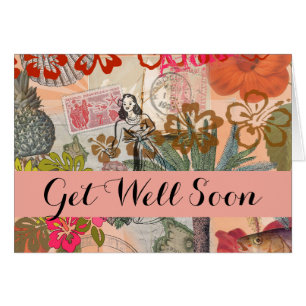 Fleurs vintages Hula Colorful Hawaiian Tropical