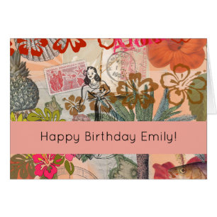 Fleurs vintages Hula Colorful Hawaiian Tropical