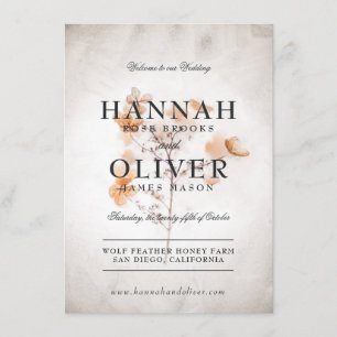 Fleurs vintages   Menu Mariage