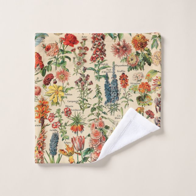 Fleurs vintages par Adolphe Millot (Gant de toilette)