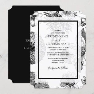 Fleurs Vintages rustiques Invitations de mariage