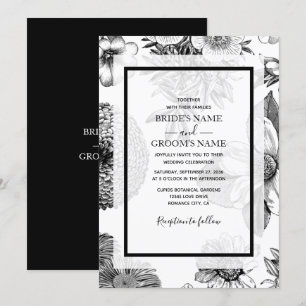 Fleurs Vintages rustiques Invitations de mariage