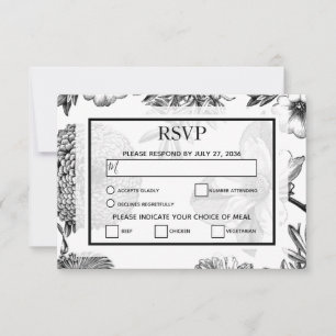 Fleurs Vintages rustiques Mariage Cartes RSVP
