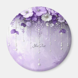 Fleurs violettes avec aimant de perles qui pendent