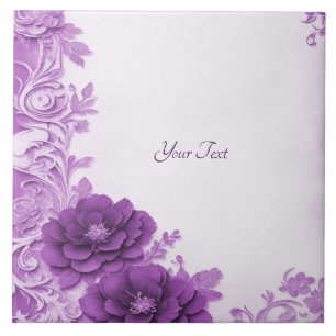 Fleurs violettes Carreaux en céramique fleuris