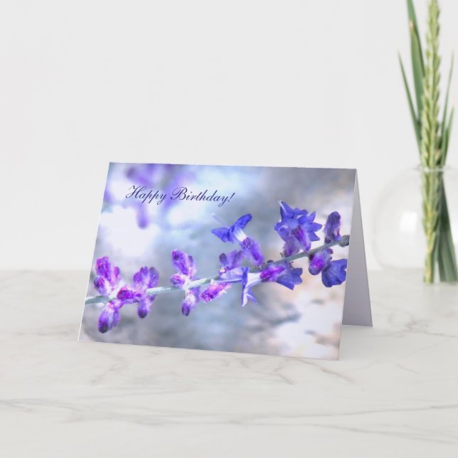 Fleurs violettes Carte d'anniversaire (Devant)
