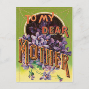 Fleurs violettes Carte de fête des mères