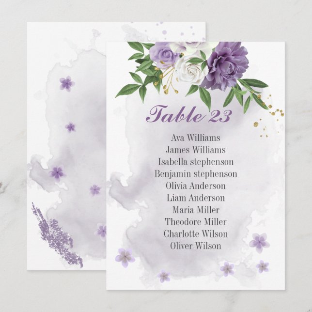 fleurs violettes carte de sièges vert (Devant / Derrière)