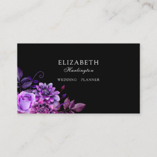 Fleurs violettes. Carte noire. Des fleurs. Botaniq